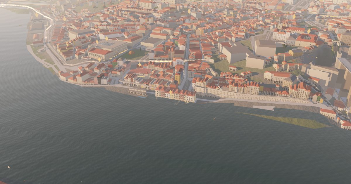 Cais da Ribeira: 3D view